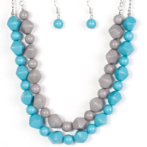 Rio Rhythm- Blue Necklace and Earring Set